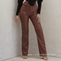 Hot Sales PU Cargo Leather Pants for Women